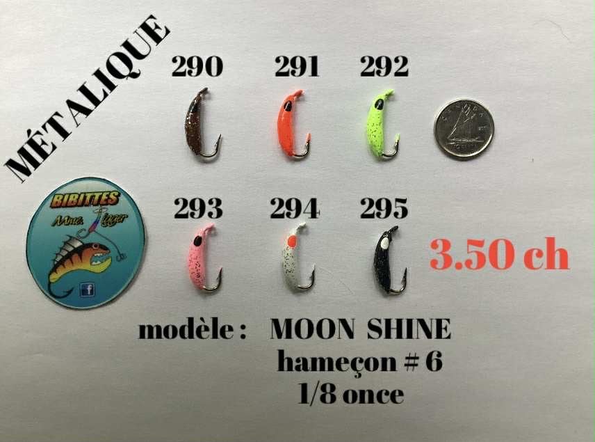 Moon Shine, leurre de pêche blanche, numéros 290 à 295